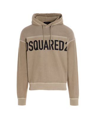 Dsquared2 Logo Print Drawstring Hoodie