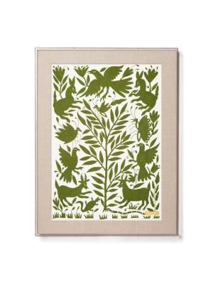 Green Otomí - Accent Framed Textile