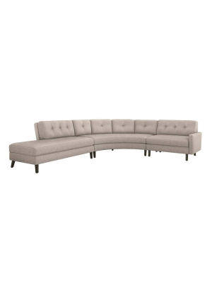 Interlude Home Aventura Left Chaise 3 Piece Sectional - Light Brown