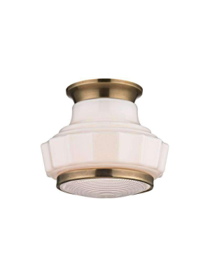 Odessa 1 Light Semi Flush Aged Brass