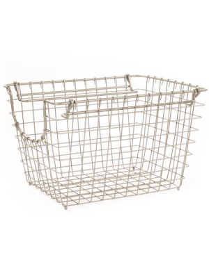 Stainless Steel Scoop Stacking Basket, Small