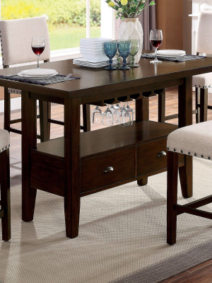 Arlan Rectangular Counter Height Dining Table Brown Cherry - Iohomes