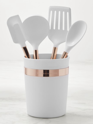 Williams Sonoma Silicone 5-piece Tools With Copper Handles Set