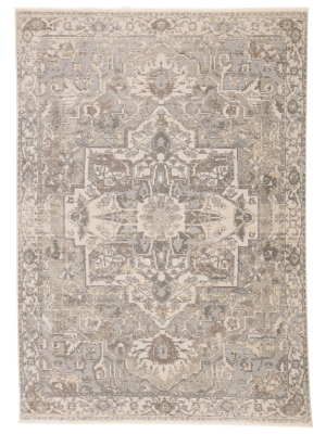 Jaipur Living Alain Medallion Gray/ Cream Runner Rug (2'6"x12')