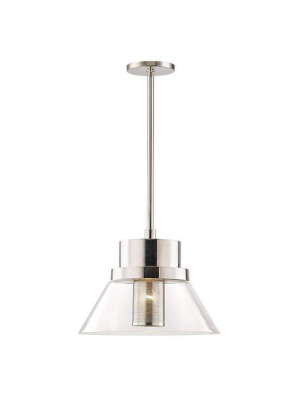 Paoli 1 Light Large Pendant Polished Nickel