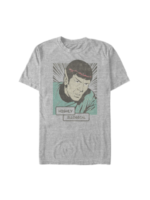 Men's Star Trek Spock Highly Illogical Comic T-shirt