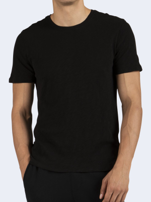 Men's Short Sleeve Cotton Crew In Black