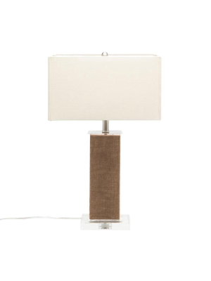 Fabre Table Lamp Walnut Burlap