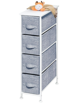 Mdesign Narrow Dresser Storage Organizer Tower, 4 Drawers