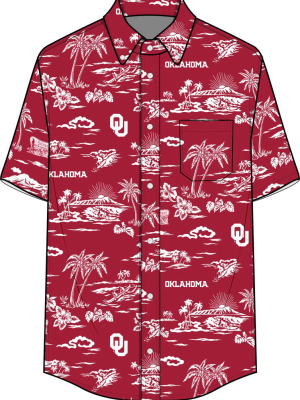 University Of Oklahoma Kekai Performance Button Front / Performance Fabric