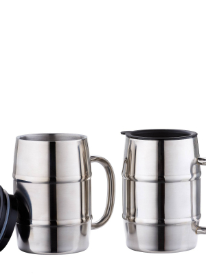 Old Dutch 16oz 2pk Stainless Steel Keepkoola Mugs With Lids