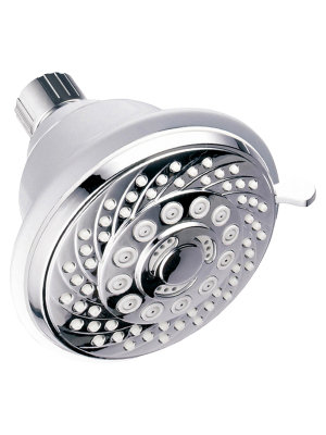 Aqua Dance Fixed Mount 5 Function Showerhead White/chrome - Hotelspa