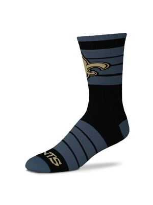 Nfl New Orleans Saints Black Crew Socks - L