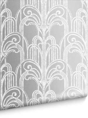 Art Deco Wallpaper In Silver From The Exclusives Collection By Graham & Brown