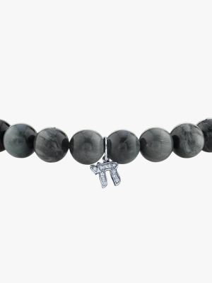 Men's Chai Charm Beaded Bracelet