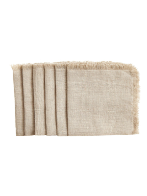 Natural Cocktail Napkins Set Of 6