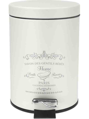 Home Basics Paris 3 Liter Waste Bin, White