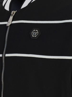 Philipp Plein Logo Embroidered Track Jacket