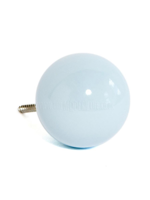 Wall Hook . Ceramic Sphere - Light Blue