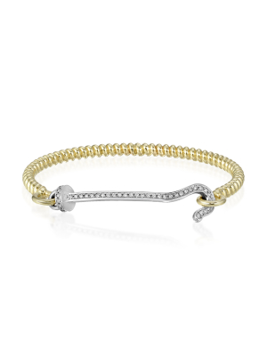 Twist Bangle With Diamond Hook