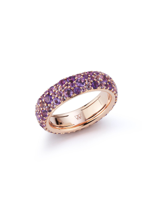 Oc X Wf 18k Rose Gold And Purple Amethyst Band Ring
