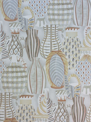 Collioure Wallpaper In Taupe And Soft Gold From The Les Rêves Collection By Nina Campbell