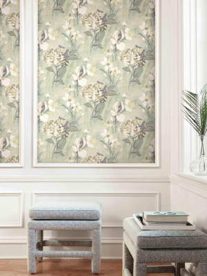 Windblown Florals Wallpaper In Sunny Violet From The Nouveau Collection By Wallquest