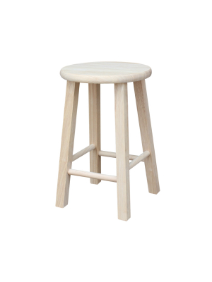 Round Top Counter Height Barstool Unfinished – International Concepts