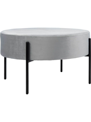 Lincoln Round Cocktail Ottoman Gray/black