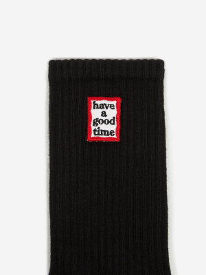 Have A Good Time Frame Sock - Black