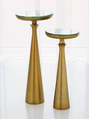 Global Views Minaret Accent Table-satin Brass