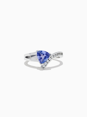 Effy Tanzanite Royale 14k White Gold Tanzanite And Diamond Ring, 1.24 Tcw