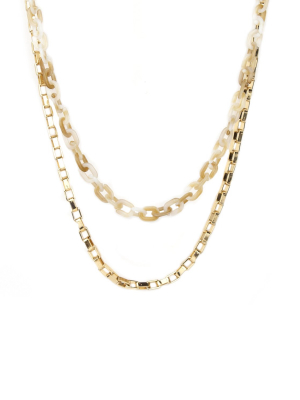 Double Layer Box Chain Necklace