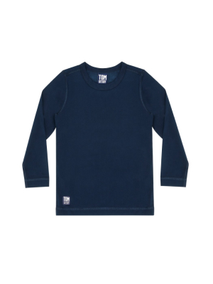 Solid Deep Blue Long Sleeve