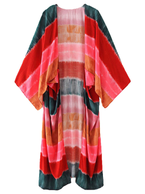 'sunset' Longline Tie Dye Kimono