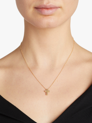 Princess-cut Cross Pendant Necklace