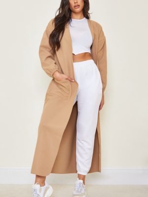 Tall Stone Balloon Sleeve Maxi Pocket Front Coat