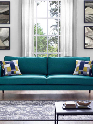 Aisley Upholstered Fabric Sofa Teal