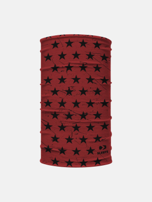 Stars Maroon Black Neck Gaiter