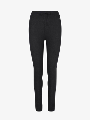 Fine Rib Leggings Black