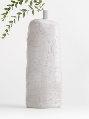 Ava White Textured Vase