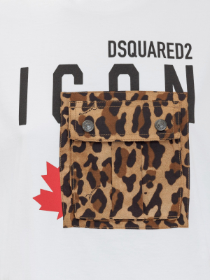 Dsquared2 Animal Print Pocket T-shirt