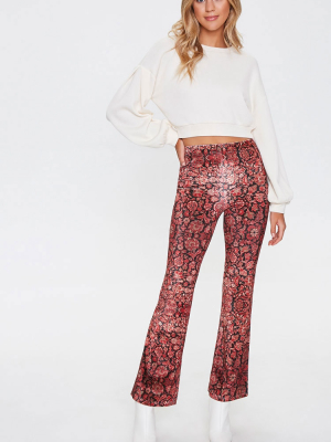 Ornate Floral Flare Pants