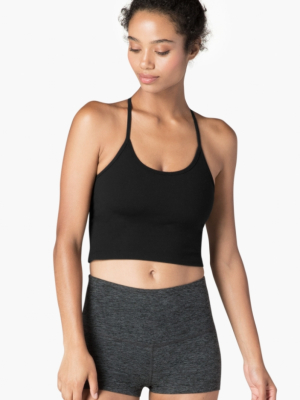 Beyond Yoga Spacedye Slim Racerback Cropped Tank - Darkest Night