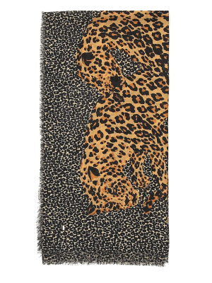 Saint Laurent Leopard Square Scarf