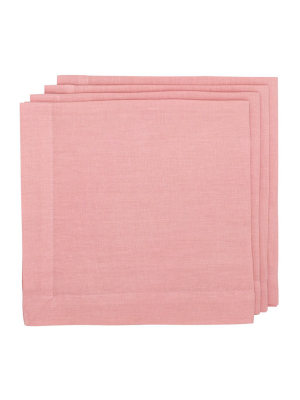 Hg Clover Pink Hand-dyed Linen Napkin, 22"