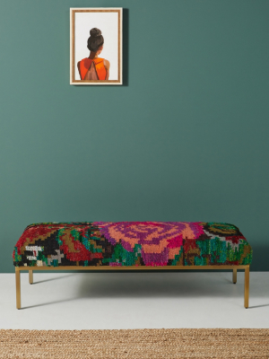 Roses Silk Carpet Ottoman