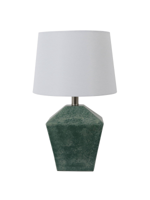 19.5" Carrol Geometric Table Lamp (includes Led Light Bulb) Soft Turquoise - Decor Therapy