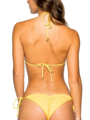 Luli Fama Costa Del Sol Tie Side Bikini Bottom In Banana