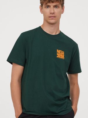 T-shirt With Printed Design